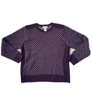 Vtg L.L. Bean 100% Lambs Wool Purple Crewneck Sweater